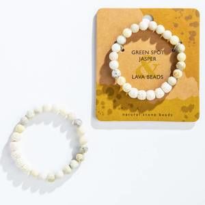 NEW GEOCENTRAL women's lava bracelets in green spot jasper